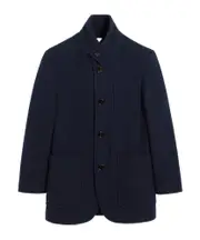 AMI High Collar Short Coat IT50,IT54 navy blue