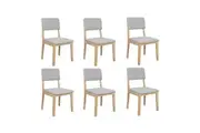 Set of 6 Levede Dining Chairs Solid Wood Natural