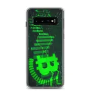 Green Crypto Designer Bitcoin Phone Case Samsung Galaxy Models S10 S20 S21