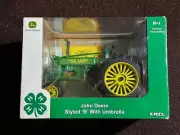 JOHN DEERE B TRACTOR w/umbrella 75th Partnership with 4H 1/16 scale by ERTL
