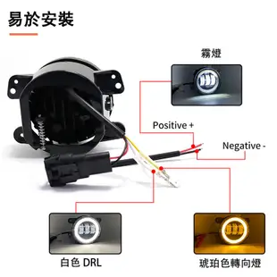 SEAMETAL 汽車LED天使眼霧燈汽車通用 4 英寸 30W IP65 防水圓形 LED 霧燈