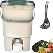 Compost Bin Outdoor, 15L Worm Garden Compost Bin, Worm Farm Kit for Recycling Food Waste, Garden Composter Bin with Top Lid, Portable Compost Bins for Garden, Backyard, Balcony(White)