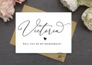 Will You be my Bridesmaid Card Maid Of Honour Flower girl Proposal Personalised