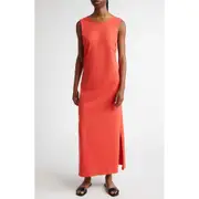 LOULOU DE SAISON Rayna Knotted Open Back Maxi Dress in Tomato at Nordstrom, Size Medium