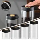 Coffee Beans Vacuum Sealed Tank Glass Moisture-proof Container Food Storage F3P0
