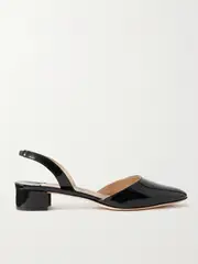 [Manolo Blahnik] Manolo Blahnik - Aspro 30 Patent-leather Slingback Point-toe Pumps - Black - IT40 IT 40 Black