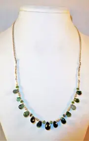 Handcrafted Natural Green Tourmaline & Sterling Necklace by Healing Light Stones
