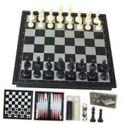 Travel Chess Set 3 in 1-10 Inch Chess Checkers Backgammon Set Magnetic -