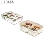 JIADASS 分隔儲物盒塑膠食品容器輕質隔間設計耐溫帶蓋用於餃子蔬菜水果
