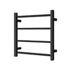 ACA 4 Legs Electric Heated Towel Rail Rack Black Wall Hung Square