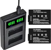2 Packs DMW-BMB9 DMW-BMB9E Batteries Dual Charger with Type C Port for Panasonic Lumix DMC-FZ40K FZ45K FZ47K FZ48K FZ60 FZ70 FZ100 FZ150 Camera