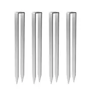 4Pcs Ground Stakes Anchors Garden Staple Steel Tent Nails Metal Ground Rebars