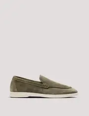 Hawes & Curtis Green Italian Suede Loafer Size: 8