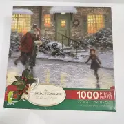 New Thomas Kinkade Skater's Pond 1000 Piece Jigsaw Puzzle Sealed
