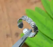 925 SOLID STERLING SILVER PLAIN TOE ADJUSTABLE RING n681