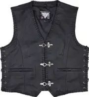 Modeka Badlands, leather vest , color: Black , size: 5XL