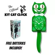 CLASSIC GREEN KIT CAT CLOCK 15.5" Free Battery USA MADE Official Kit-Cat Klock