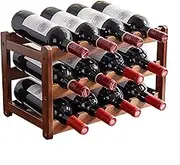 Wine Racks Wine Bottle Glass Racks 3-Tier Kitchen Wine Racks & Cabinets Stackable Bottle Shelf for Home Bar Pubs Solid Wood Drinks Cabinet Decoration 9/12 Bottles/12 Bottles