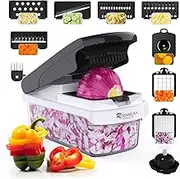 Vegetable Chopper - Mandoline Slicer, Onion Veggie Food Chopper with Container, Cucumber Potato Slicer, Salad Chopper Tool, 15 in 1 Kitchen Gadgets, Perfect for House Warming Gifts