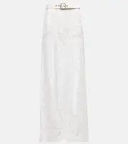 [Zimmermann] Zimmermann Embroidered high-rise wide-leg pants AU 14 white