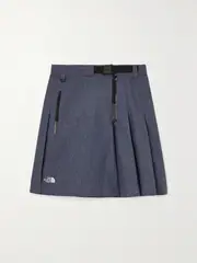 [The North Face] The North Face - Pleated Embroidered Shell Mini Skirt - Navy - large large Blue