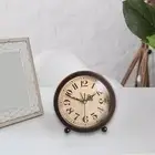 Silent Non Ticking Home Bedroom Shelf Vintage Retro Type Analog Alarm Clock