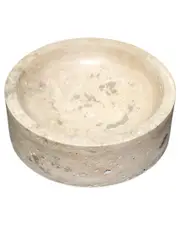 BIDKhome Travertine Chip Bowl Sm. 9Inx9Inx3In