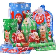 Christmas Gift Bags Assorted Sizes, 22pcs Drawstrings Christmas Bags For Gift...