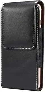 [DFV mobile] Vertical Leather Holster with Belt Loop for Nokia C31 (2022) - Black