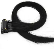 20" 6D Hair Extensions 6D Human Hair Extensions for Fast Hair Extension High End Connection Technology Human Hair Extensions 4 Rows,Black,50CM(20 INCH)