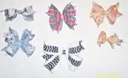 HAIR BOWS BIG SILVER/BLUE-ROSE PINK-WHITE/BLACK-RED/BLACK-SPARKLING: U CHOOSE