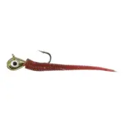 Northland Tackle Rigged Tungsten Bloodworm - Gold - 2 rigged 3 bodies 1/28 oz