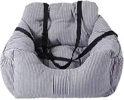 GRD Pet Car Seats for Small Medium Dogs Booster Bed Puppy Carseat Cat Carrier Travel with Storage Pocket Pillow Leash Belt, Clip-on Safety Leash Removable Washable Cover(Blue)