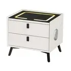 Artiss Smart Bedside Table 2 Drawers with Wireless Charging Ports LED Lights