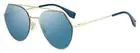 New FENDI Eyeline FF 0194 000 2A Aviator Sunglasses Rose Gold / Blue Mirror