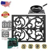 Extra Large 14.9x12 Inch Cast Iron Trivet – Heat Resistant & Decorative