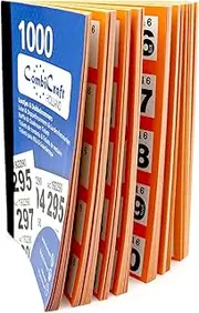 1000 Orange Raffle Tickets Book Cloakroom Tickets with Unique Security Code