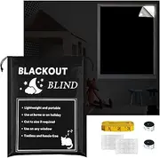 [Smarcute] Portable 100% Blackout Blinds (406cm x 170cm) DIY Blackout Shades/Temporary for Baby Nursery, Bedroom, Window, Office or Travel Use