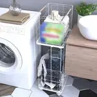 2 Tier Storage Cart Large Capacity with Wheels Storage Rack for Laundry Home