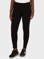 Womens Zip Hem Pull On Ponte Pant 14 BLACK (SOLID)