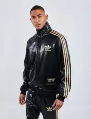 New Adidas Chile 62 Black Suit Gold Silver Track Top Shiny Rare Jacket Pants