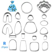 21Pcs Clay Earring Cutters Polymer Clay Tool DIY Ceramic Craft Cutting Mold C