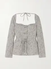 [Altuzarra] Altuzarra - Aphelion Belted Gingham Cotton-blend Jacket - Black - FR 34 FR 34 Black