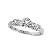 0.88 CT. T.W. Natural Diamond Engagement Ring in Solid 14K White Gold