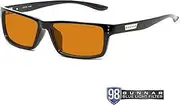 Gunnar - Gaming and Computer Glasses - Blocks 98% Blue Light - Riot, Onyx, Amber Max Tint, 57 mm