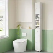 Artiss Bathroom Storage Cabinet 180cm Tall Slim Floor Cupboard Toilet Narrow Linen Tower