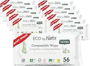 ECO by Naty Baby Wipes with Aloe Vera, 12 packs of 56 (672 Count)
