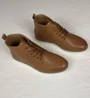 Nick Graham mens Roger Cognac brown mid top dress shoes size 8.5