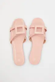 Pink Cut Out Detail Flat Slide - Size 6, Women's Trial Accs