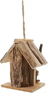 CIMAXIC 1Pc Natural Wood Birdhouse Hanging Nest Home Decoration for Garden Courtyard and Balcony Durable and Safe Pet Bird House for Play Sleep and Rest